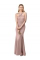 Sleeveless Dusty Pink Criss Cross Back Sheath Halter Neck Prom Dress / Bridesmaid Dress Mississauga