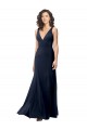 Sleeveless Dark Navy V-Back A-Line V-Neck Formal Dress / Bridesmaid Dress Mississauga