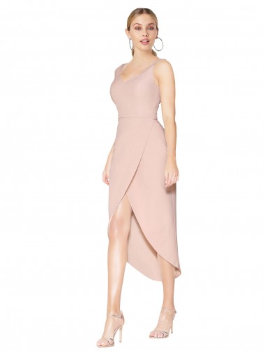 Sleeveless Mauve V-Back Mermaid Spaghetti Straps High Low Evening Gown / Prom Dress / Bridesmaid Dress Mississauga