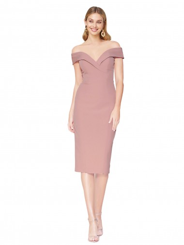 Sleeveless Dusty Pink Mermaid Off the Shoulder Black Tie Evening Gown / Prom Dress / Bridesmaid Dress Mississauga