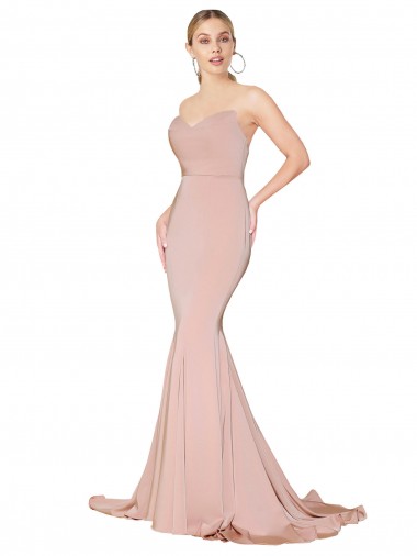Sleeveless Mauve Low Back Mermaid Sweetheart Formal Dress / Bridesmaid Dress Mississauga
