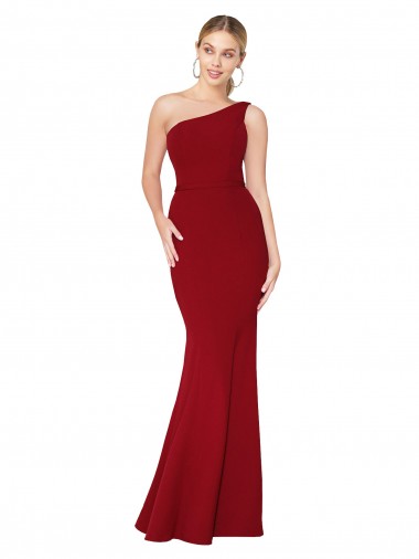 Sleeveless Burgundy Mermaid One Shoulder Formal Evening Gown / Prom Dress / Bridesmaid Dress Mississauga