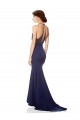 Sleeveless Navy Blue Mermaid Halter Neck Bridesmaid Dress / Formal Dress Mississauga