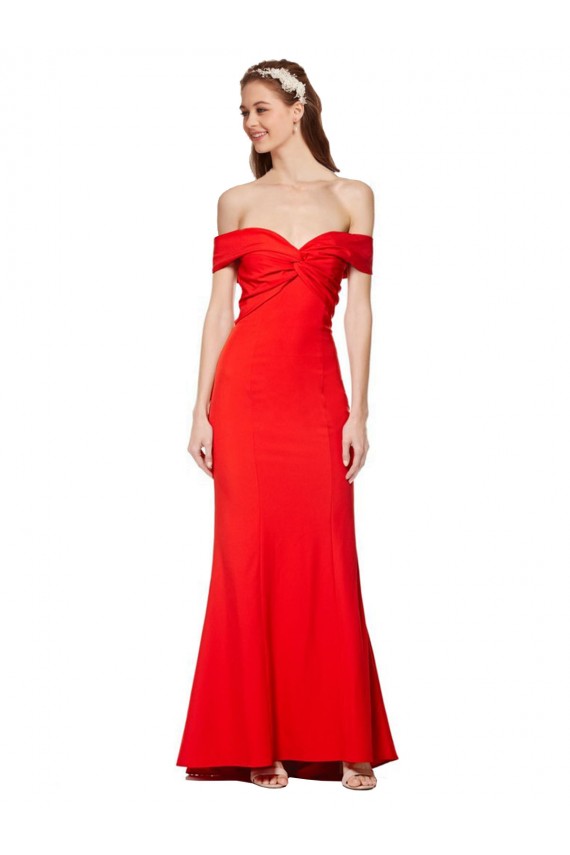 Sleeveless Red Mermaid Off the Shoulder Bridesmaid Dress / Formal Dress Mississauga