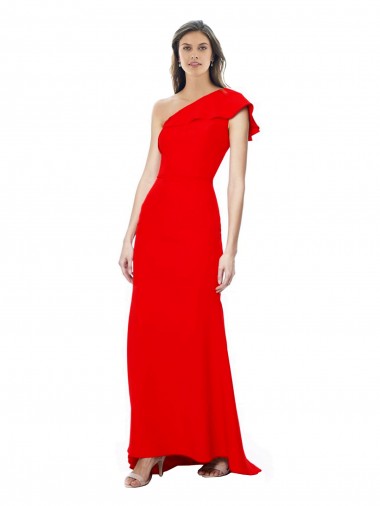 Sleeveless Red Mermaid One Shoulder Formal Dress / Bridesmaid Dress Mississauga