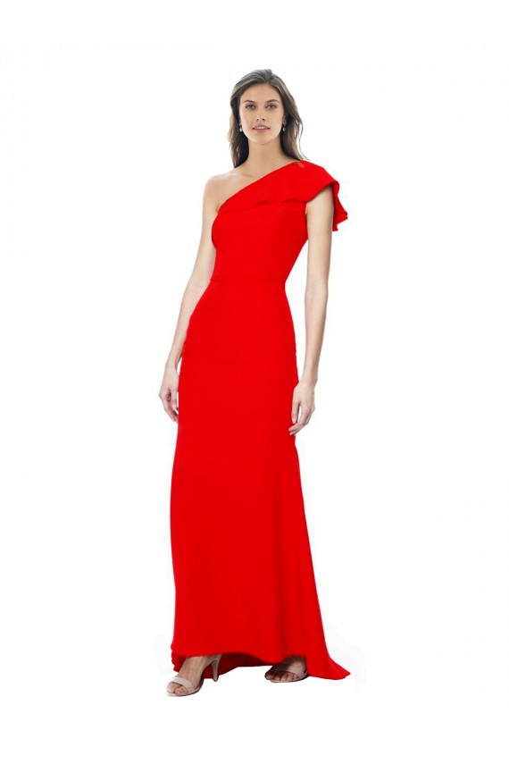 Sleeveless Red Mermaid One Shoulder Formal Dress / Bridesmaid Dress Mississauga