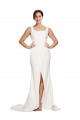 Sleeveless Ivory Low Back Sheath Square Neck Semi Formal Evening Dress / Prom Dress / Bridesmaid Dress Mississauga
