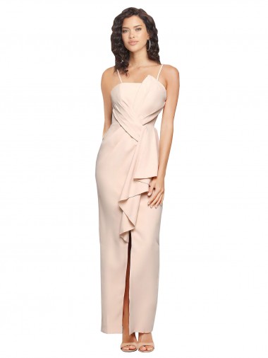 Sleeveless Nude Low Back Sheath Strapless Semi Formal Evening Dress / Prom Dress / Bridesmaid Dress Mississauga