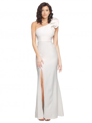 Sleeveless Ivory Sheath One Shoulder Formal Evening Gown / Prom Dress / Bridesmaid Dress Mississauga