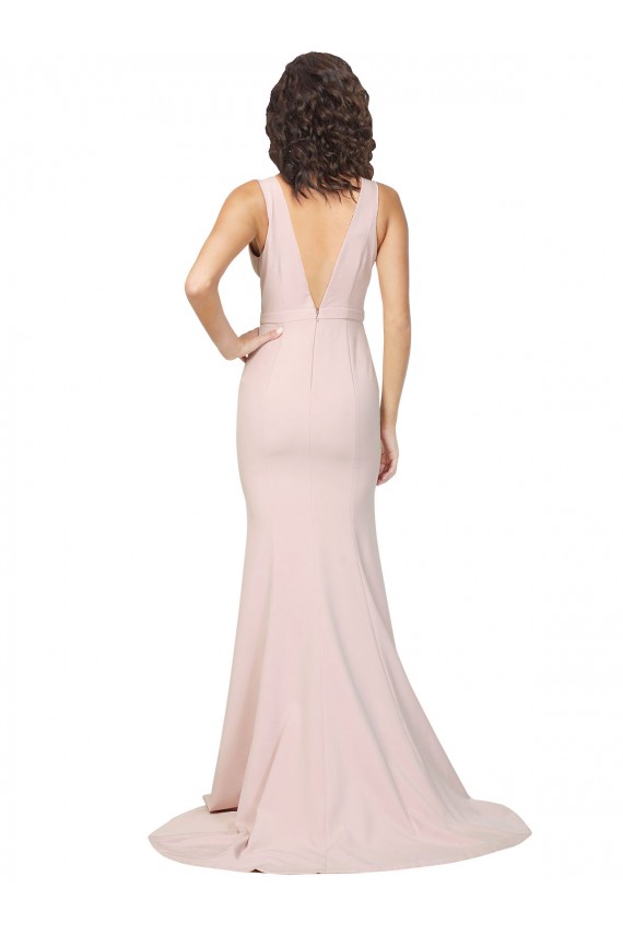 Sleeveless Pink V-Back Sheath V-Neck Black Tie Evening Gown / Prom Dress / Bridesmaid Dress Mississauga
