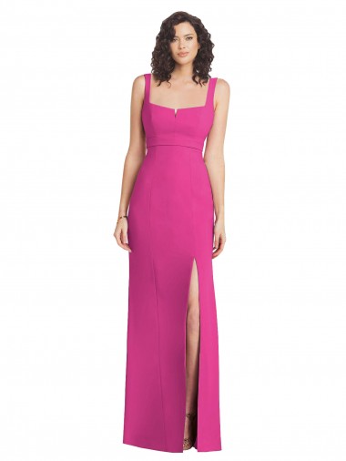 Sleeveless Fuchsia Low Back Trumpet Square Neck Semi Formal Evening Dress / Prom Dress / Bridesmaid Dress Mississauga