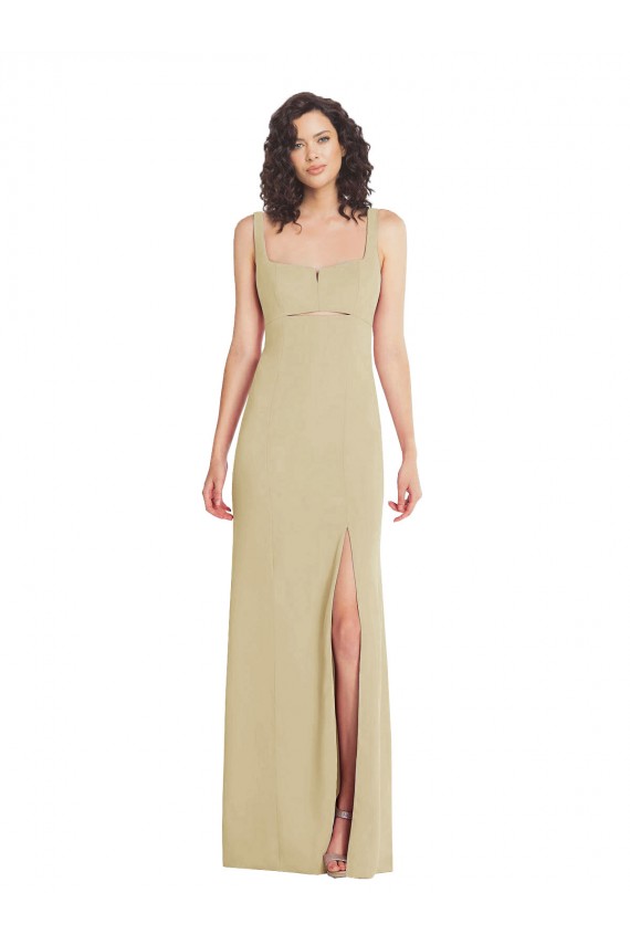 Sleeveless Champagne Low Back Trumpet Square Neck Formal Evening Gown / Prom Dress / Bridesmaid Dress Mississauga