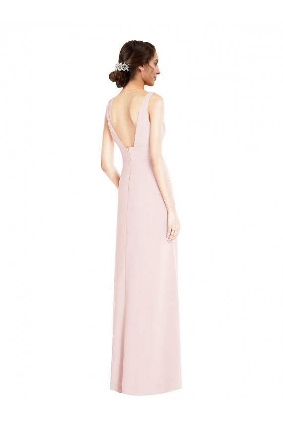 Sleeveless Pink Low Back A-Line V-Neck Black Tie Evening Dress / Prom Dress / Bridesmaid Dress Mississauga