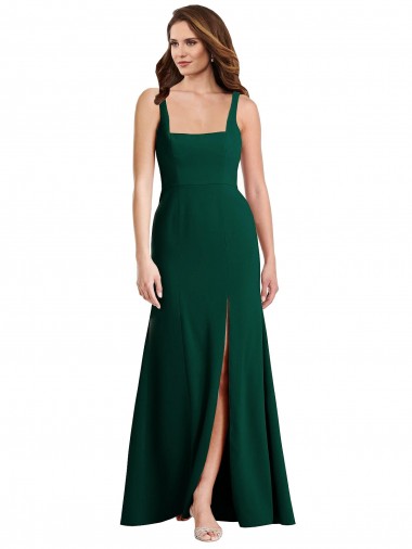 Sleeveless Midnight Green Trumpet Square Neck Semi Formal Evening Dress / Prom Dress / Bridesmaid Dress Mississauga