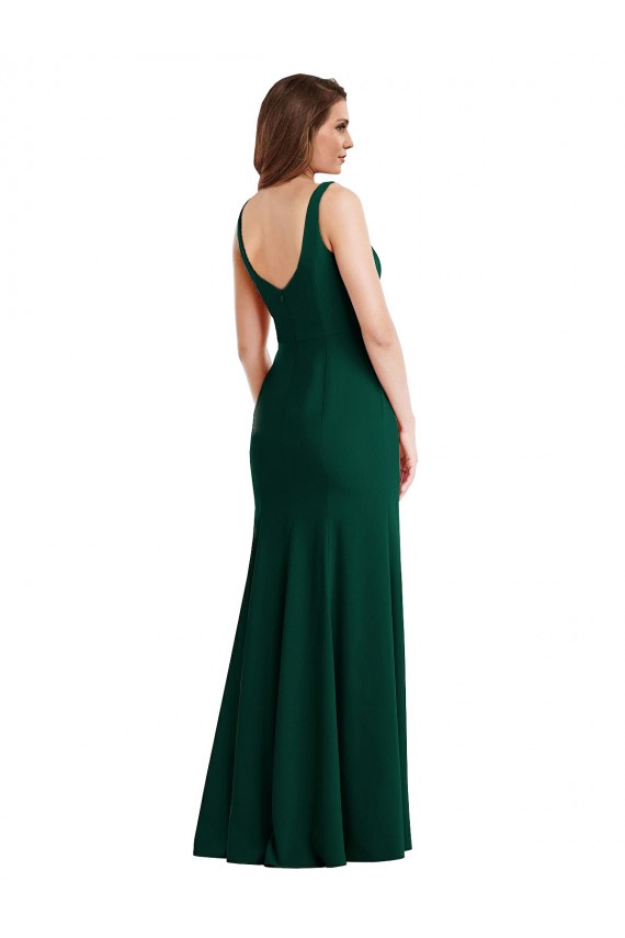 Sleeveless Midnight Green Trumpet Square Neck Semi Formal Evening Dress / Prom Dress / Bridesmaid Dress Mississauga