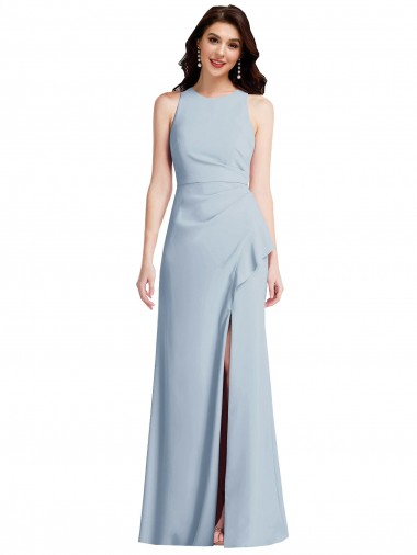Sleeveless Light Sky Blue Trumpet Halter Neck Formal Dress / Bridesmaid Dress Mississauga
