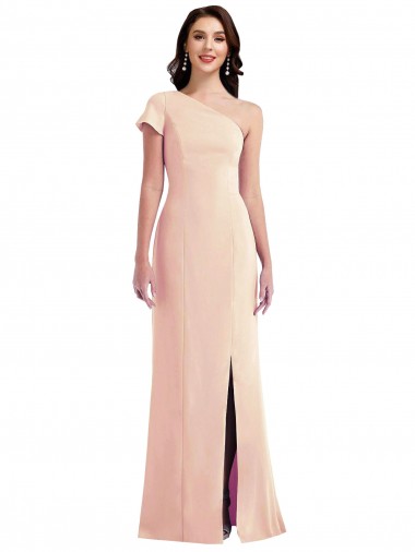 Cap Sleeves Nude Trumpet One Shoulder Formal Evening Gown / Prom Dress / Bridesmaid Dress Mississauga