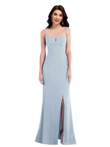 Sleeveless Light Sky Blue Trumpet Spaghetti Straps Formal Evening Gown / Prom Dress / Bridesmaid Dress Mississauga