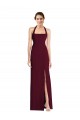 Sleeveless Burgundy Gold Open Back Trumpet Halter Neck Semi Formal Evening Dress / Prom Dress / Bridesmaid Dress Mississauga