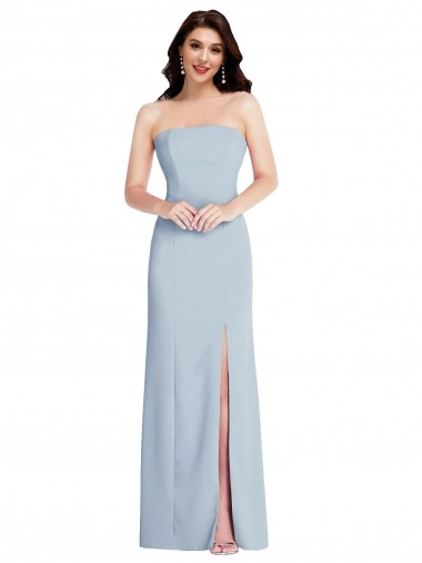 Sleeveless Light Sky Blue Low Back A-Line Strapless Formal Evening Gown / Prom Dress / Bridesmaid Dress Mississauga