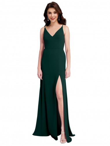 Sleeveless Midnight Green V-Back A-Line V-Neck Formal Evening Gown / Prom Dress / Bridesmaid Dress Mississauga