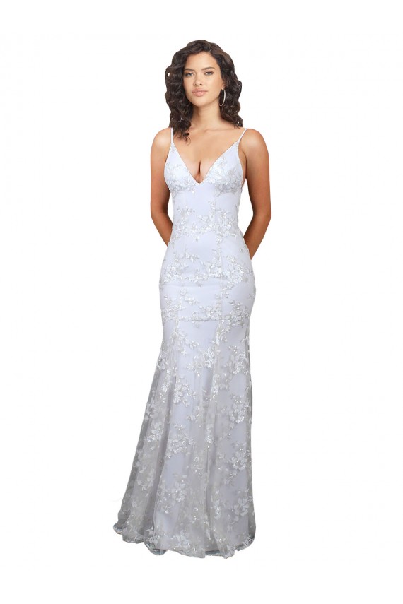 Sleeveless White Backless Mermaid V-Neck Formal Evening Gown / Prom Dress / Bridesmaid Dress Mississauga