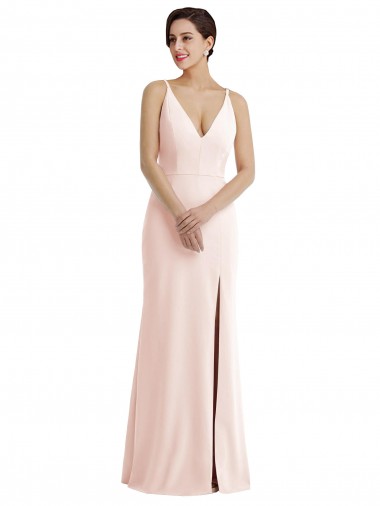 Sleeveless Pink V-Back Trumpet V-Neck Formal Evening Gown / Prom Dress / Bridesmaid Dress Mississauga