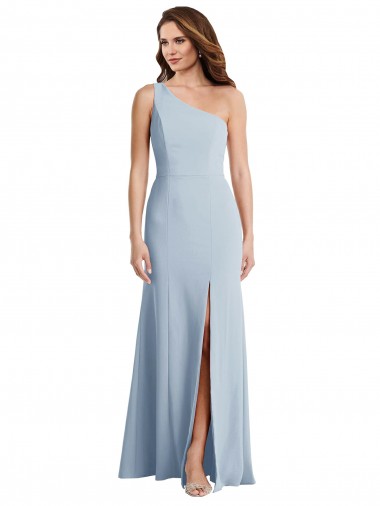 Sleeveless Light Sky Blue Trumpet One Shoulder Formal Evening Gown / Prom Dress / Bridesmaid Dress Mississauga