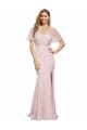 Short Sleeves Mauve Low Back Sheath One Shoulder Formal Evening Gown / Prom Dress / Bridesmaid Dress Mississauga