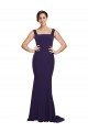 Sleeveless Dark Navy Sheath Square Neck Semi Formal Evening Dress / Prom Dress / Bridesmaid Dress Mississauga