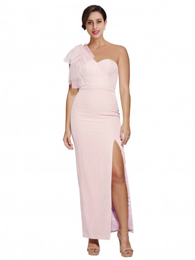 Sleeveless Pink Low Back Sheath One Shoulder Formal Evening Gown / Prom Dress / Bridesmaid Dress Mississauga