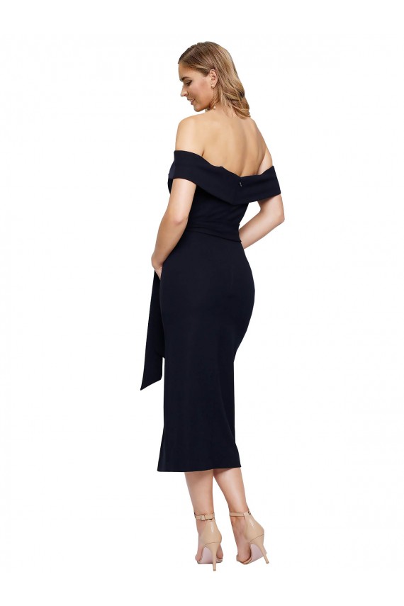 Sleeveless Black Low Back Sheath Off the Shoulder Formal Evening Gown / Prom Dress / Bridesmaid Dress Mississauga