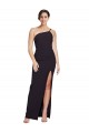 Sleeveless Black Sheath Stretch Crepe One Shoulder Formal Dress / Bridesmaid Dress Mississauga
