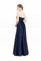 Sleeveless Dark Navy Low Back A-Line Sweetheart Black Tie Evening Gown / Bridesmaid Dress Mississauga