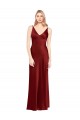 Sleeveless Burgundy V-Back A-Line Spaghetti Straps Formal Evening Gown / Prom Dress / Bridesmaid Dress Mississauga