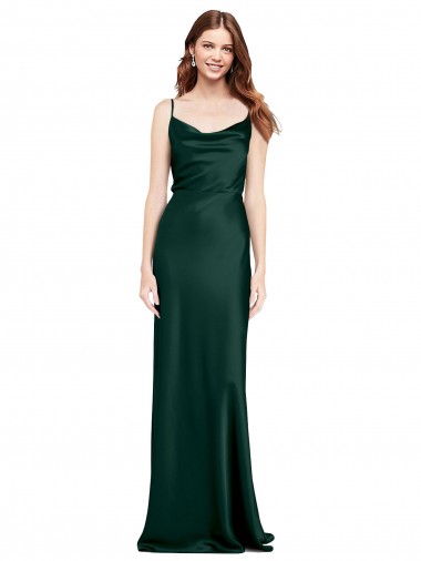 Sleeveless Hunter V-Back Sheath Cowl Neck Black Tie Evening Gown / Prom Dress / Bridesmaid Dress Mississauga