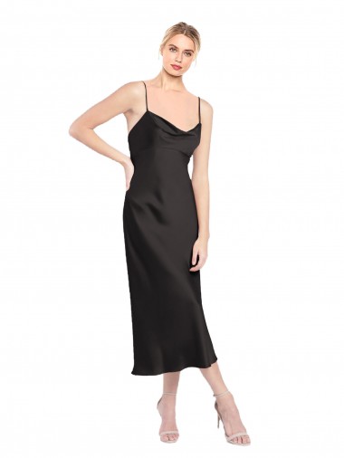 Sleeveless Black Low Back A-Line Spaghetti Straps Formal Evening Gown / Prom Dress / Bridesmaid Dress Mississauga
