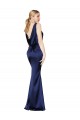 Sleeveless Dark Navy Low Back Sheath Halter Neck Formal Evening Gown / Prom Dress / Bridesmaid Dress Mississauga