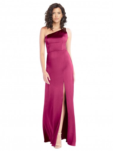 Sleeveless Fuchsia Open Back A-Line One Shoulder Formal Evening Gown / Prom Dress / Bridesmaid Dress Mississauga