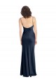 Sleeveless Dark Navy Open Back A-Line Cowl Neck Black Tie Evening Gown / Prom Dress / Bridesmaid Dress Mississauga