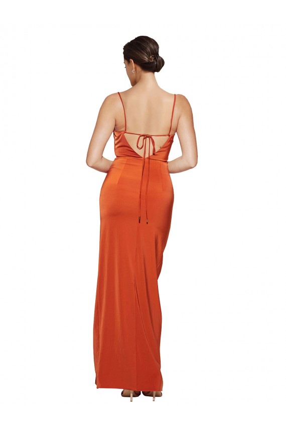 Sleeveless Rust Criss Cross Back Sheath Spaghetti Straps Formal Evening Gown / Prom Dress / Bridesmaid Dress Mississauga