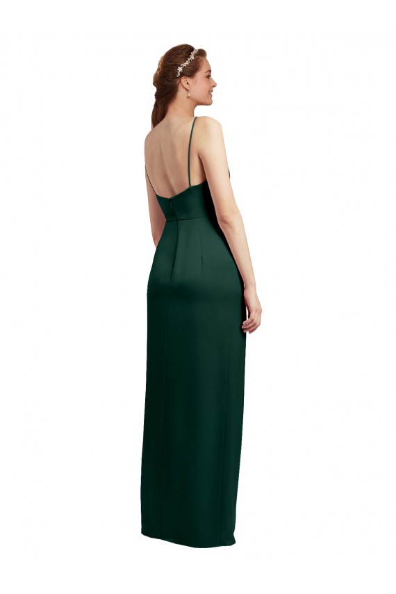 Sleeveless Hunter Low Back Column Spaghetti Straps Formal Evening Gown / Prom Dress / Bridesmaid Dress Mississauga