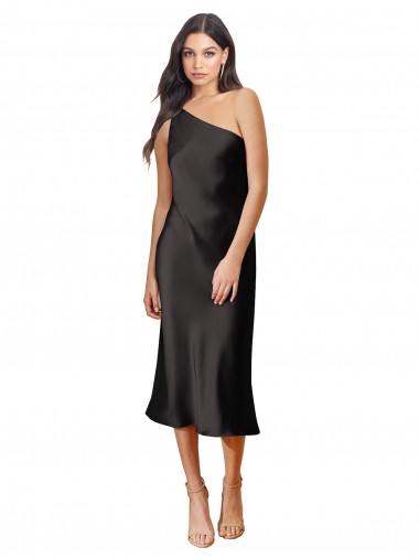 Sleeveless Black Sheath One Shoulder Black Tie Evening Dress / Prom Dress / Bridesmaid Dress Mississauga