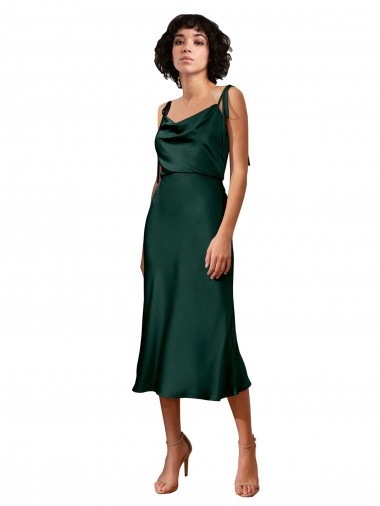 Sleeveless Hunter Sheath Cowl Neck Black Tie Evening Gown / Prom Dress / Bridesmaid Dress Mississauga