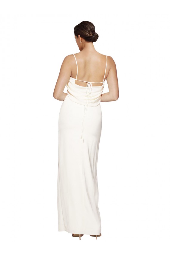 Sleeveless Ivory Low Back Sheath Halter Neck Formal Evening Gown / Prom Dress / Bridesmaid Dress Mississauga