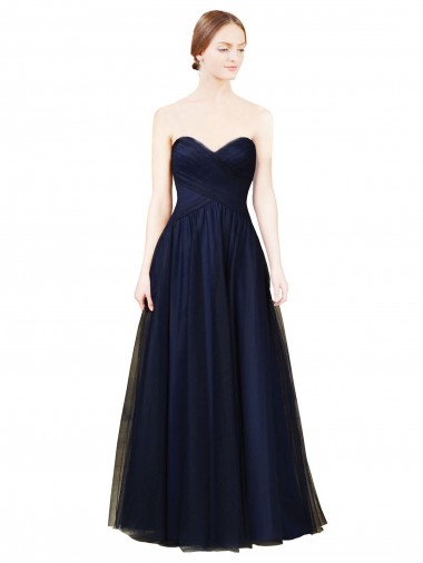 Sleeveless Dark Navy A-Line Sweetheart Bridesmaid Dress / Evening Dress Mississauga