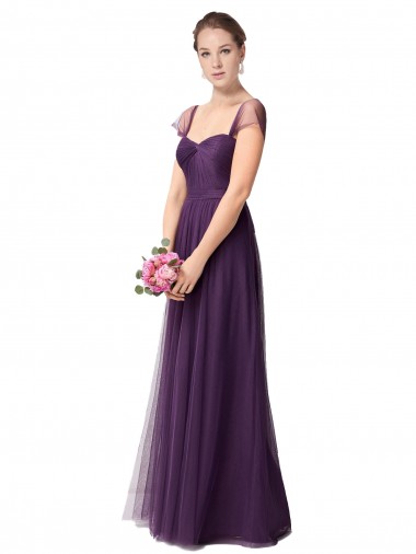 Cap Sleeves Plum Purple A-Line Sweetheart Bridesmaid Dress Mississauga