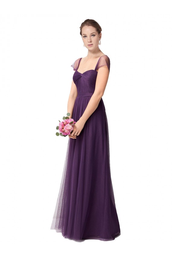 Cap Sleeves Plum Purple A-Line Sweetheart Bridesmaid Dress Mississauga