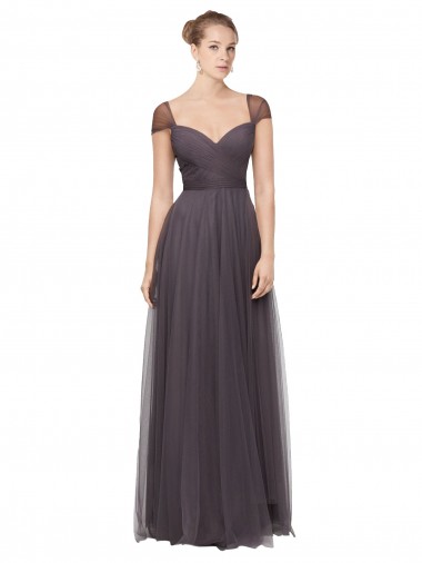 Cap Sleeves Pewter A-Line Sweetheart Bridesmaid Dress Mississauga