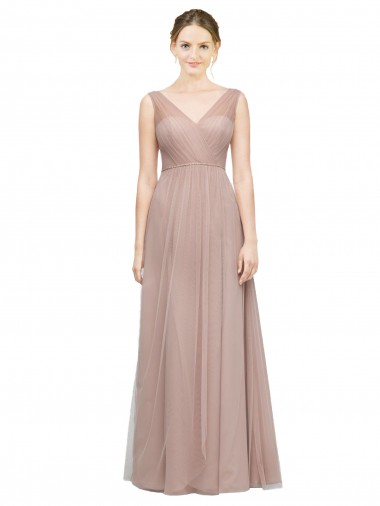 Sleeveless Blush A-Line V-Neck Bridesmaid Dress Mississauga